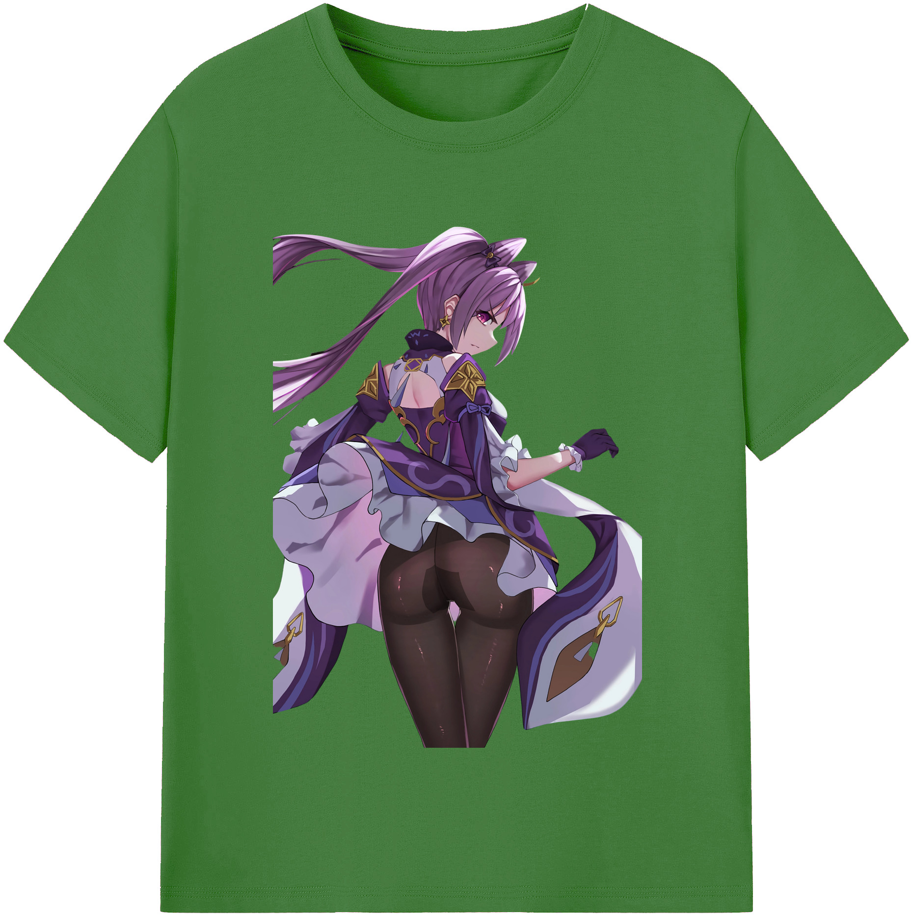 げんし神 刻晴 こくせい genshin Kokusei レディースカジュアルプリントTシャツ（綿100％）